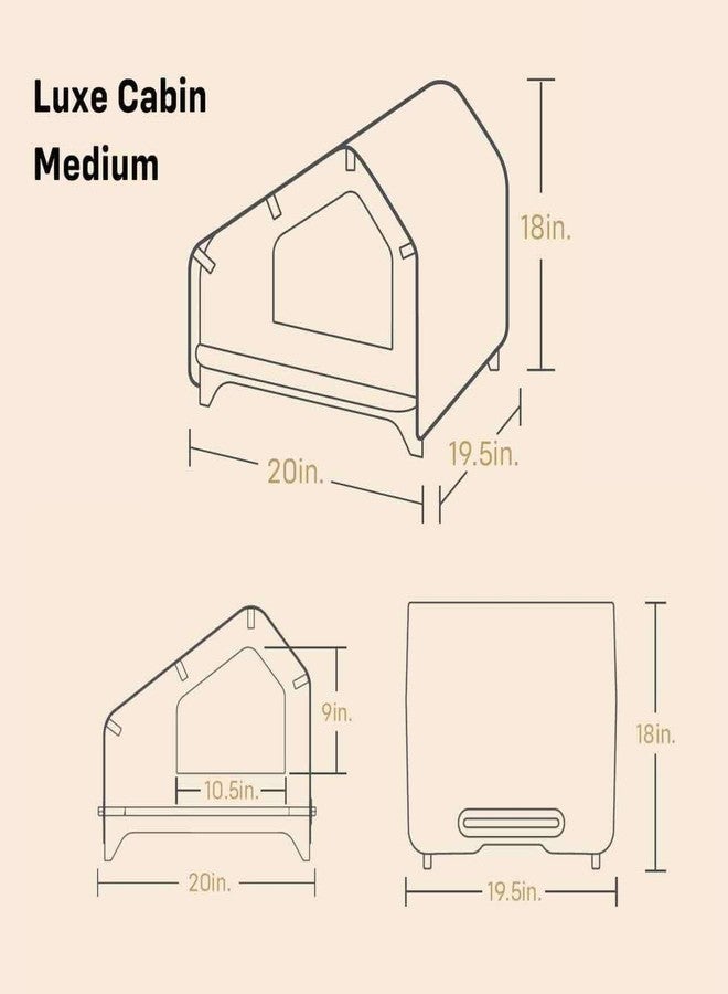 Keebori Wooden Foldable Pet House for Dog and Cat Luxe Cabin for pet with Removable Cushion Indoor and Outdoor pet House Pet House for Cats and Puppies Dogs - Image 5